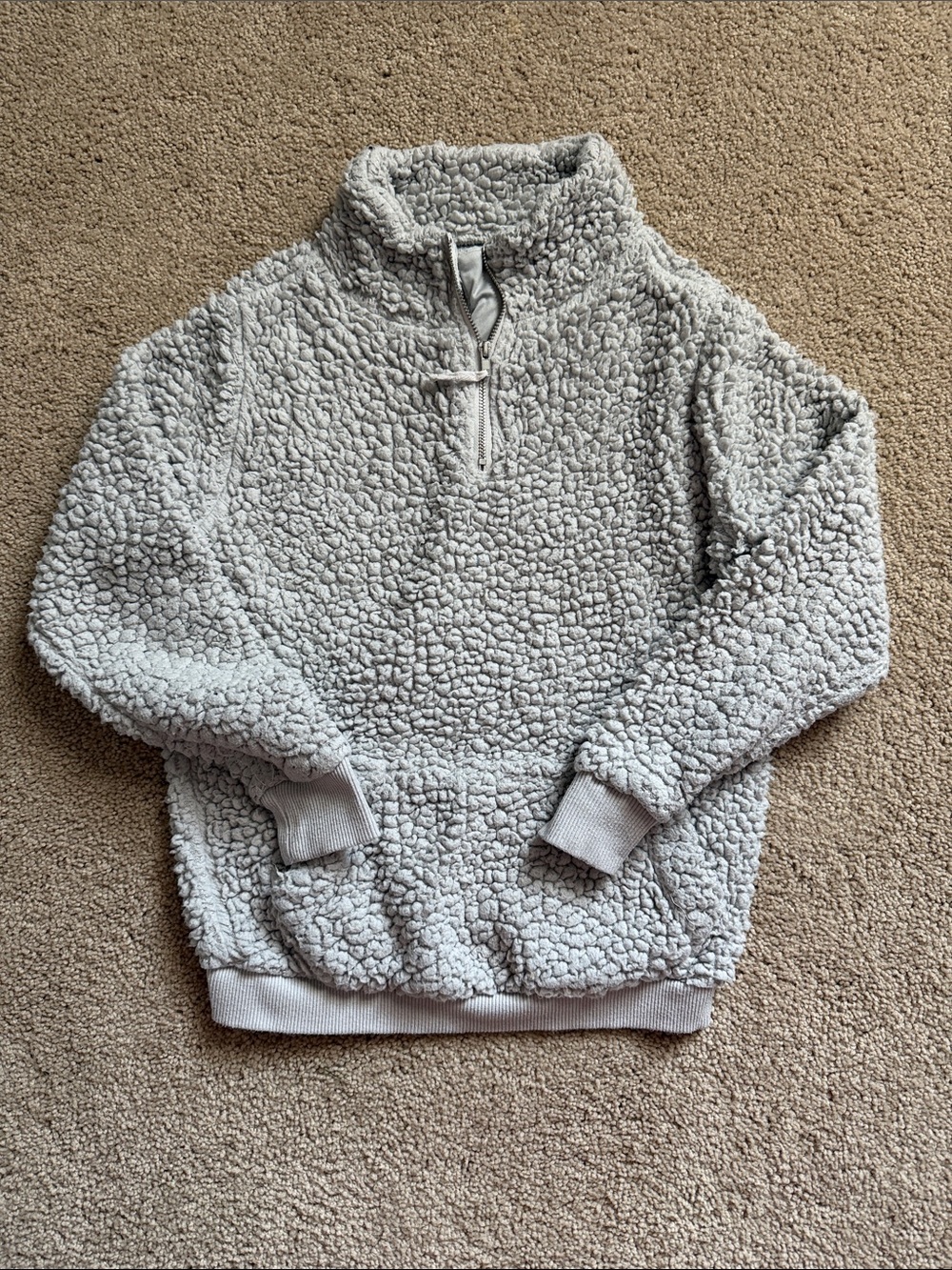 Girl’s Light Gray 1/4 Zip & Cozy Hooded Sweater lot - size small - Picture 2 of 5